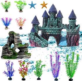 Mechpia 717726229638 13 Pieces Aquarium Decorations Kit Fish Tank Colourful