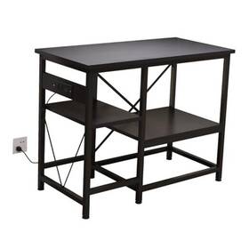Metyerry 736963296340 40-50 Gallon Fish Tank Stand With Power Outlet And Adjustable Shelves Big Black