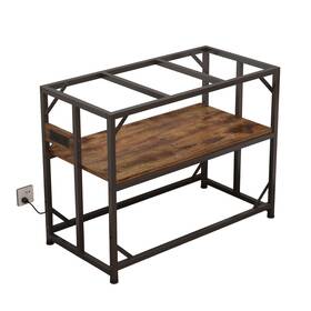 Metyerry 736963296456 Sturdy Metal Aquarium Stand With Power Outlets Adjustable Storage C
