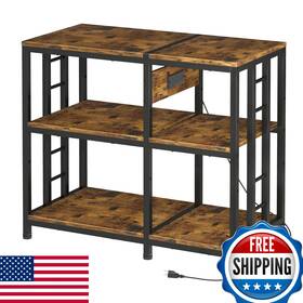 Milefa B0dst2mr12 40-50 Gal Aquarium Stand With Power Outlet 750lbs 5-tier Steel Shelves