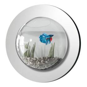 Modern Home 215000201102 New Wall Mounted Fish Tank - Mirrored Bubble Aquarium With Background