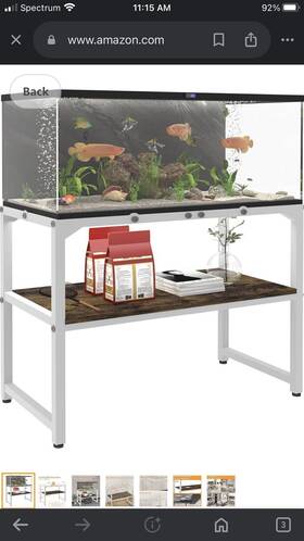 Mondazie Amz-b0cwcvbyc5 30 Gallon Fish Tank Stand With Shelf For Accessories Storage Heavy Duty Metal