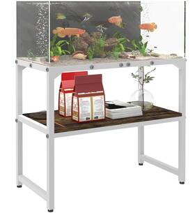 Mondazie B0cwcrygyh 20 Gal High Rimless Fish Tank Stand Shelf - 2 Tier Metal Aquarium