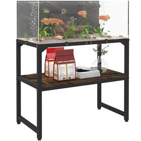 Mondazie B0cwcvljl9 20 Gallon High Rimless Aquarium Stand With Shelf - 2 Tiers Metal