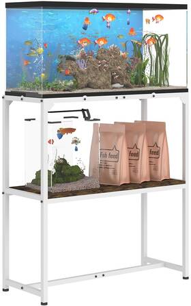 Mondazie B0d5d27x8g 30 Gallon Fish Tank Stand Upgraded Height Aquarium Table 2-tier
