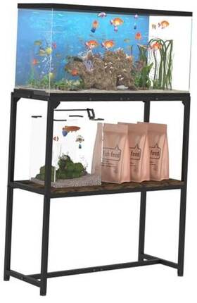 Mondazie Mdz-as-blk-30 30 Gallon Fish Tank Stand Upgraded Height Aquarium Table Gal Black