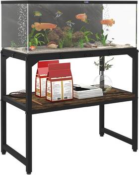 Mondazie Mdz-fts-blk-20 20 Gallon Fish Tank Stand With Shelf For Accessories Storage 2 Tiers Black