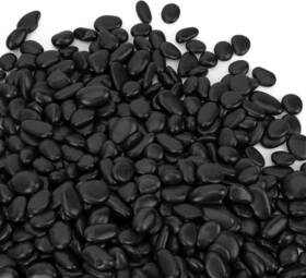 Mr. Fireglass Mf-fg116-bk5 Mr. Black Polished Pebbles 3/8 Inch Aquarium Rocks For 5 Pounds