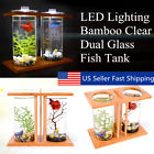 Myx770257 Unbranded Led Light Dual Clear Glass Fish Tank Betta Aquarium