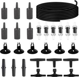 Nestbasics 744111019857 19.68 Feet Black Aquarium Airline Tubing 6 Air Stone For Che
