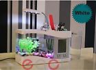 New Usb Desktop Aquarium Mini Fish Tank Water Pump Light Calendar Alarm Clock White 602668152208