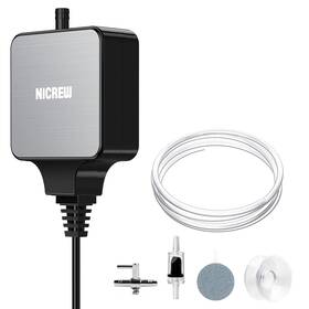 Nicrew B0dnmrwwyl Nano Silent Aquarium Air Pump Aerator With Accessories For 20 Gal Tank