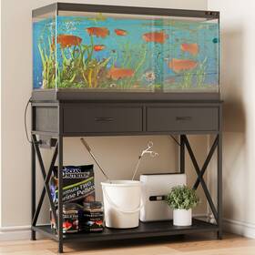 Ninpeen Np013 40-50 Gallon Fish Tank Stand Aquarium Holder With Power Outlet And 2 Drawers