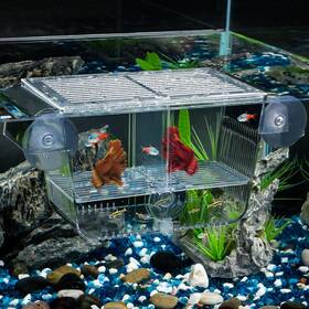 No Pawfly-2471 Fish Tank Hatchery Incubator With 6 Suction Cups Acrylic Hatching Box For Baby
