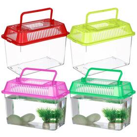 74172h4w2737110ok3 Nolitoy 4pcs Mini Fish Tank Plastic Box Breeding Case With Handle Deskt