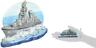 Nvyr2 Penn Plax Navy Resin Aquarium Ornament Destroyer Blue