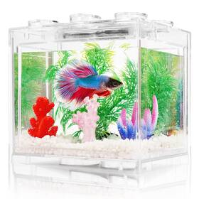 Oltraman B08yxg272b Small Betta Fish Tank Aquarium Kit Led Lighting 0.6 Gallon