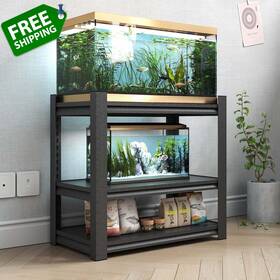 Optymira 744759288714 Fish Tank Stand 3-tier Rack Shelf Heavy Duty Metal Frame Aquarium 20 Gallo