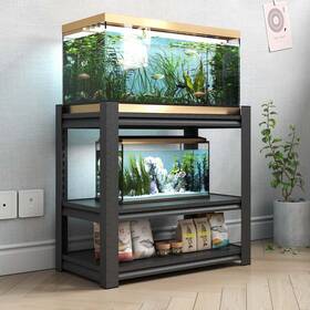 Optymira 797430388661 Fish Tank Stand 3-tier Rack Shelf Heavy Duty Metal Frame Aquarium 20 Ga