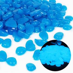Oubest Ouchgs001 Fish Tank Rocks Glow Blue/glow In The Dark Pebbles For Blue
