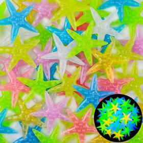 Oun Nana Sshxm50 Glow In The Dark Starfish Rocks 50 Pcs Luminous Sea 1.57inch Multi