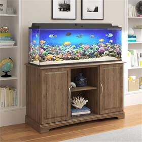 Pemberly Row Pr-4753-2745121 Modern 50 - 75 Gallon Aquarium Stand In Rustic Oak
