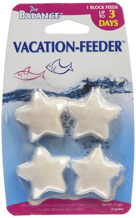 Penn-plax Pbv3 Pro Balance Vacation Fish Feeder Blocks Starfish Shape For 10-15 Gallon Tanks
