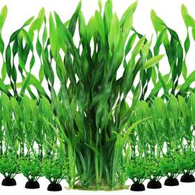 Pietypet 824-p Aquarium Plants 20pcs Fish Tank Decor Green Artificial Decor