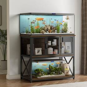 Pipleo 31007-1 40-50 Gallon Aquarium Stand Metal Frame Fish Tank With Cabinet Storage 40