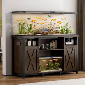 Pipleo 744110252903 55-90 Gallon Fish Tank Stand With Power Outlets Aquarium Cabinet He