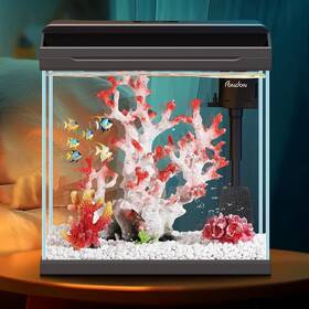 Pondon 728721083248 4 Gallon Fish Tank With Detachable Lid Low-iron Glass Aquarium Starter K