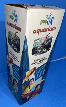 Pop Up 184115 Fish Tank Outdoor Aquarium 15 Gallons With Submersible Pump New Open Box
