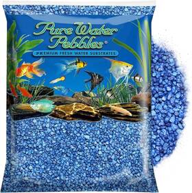 Pure Water Pebbles 70112 Marine Blue Aquarium Gravel 2 Lbs - Premium Fish Tank