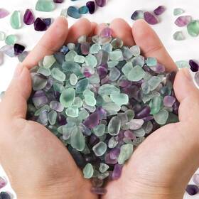 Qicqdram Fluorite-1 Polished Fluorite Gravel Rocks Bulk 0.9 Lb/405g Natural