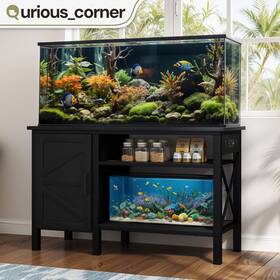 Qurious Corner 197839121652 55 - 75 Gallons Aquarium Reptile Terrarium Fish Tank Storage With Power Outlets