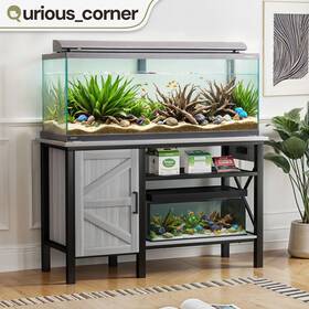 Qurious Corner 197839125872 55-75 Gallons Aquarium Reptile Terrarium Fish Tank With Storage And Charging Station