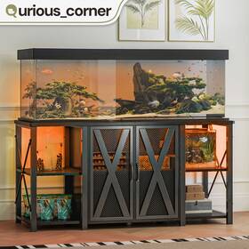 75-120 Qurious Corner 197839513235 Gal Fish Tank Storage Cabinet Aquarium Led Stand With Built In Power Outlet