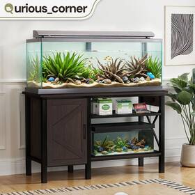 Qurious Corner 197839877368 55-75 Gallons Aquarium Reptile Terrarium Fish Tank Storage With Charging Station