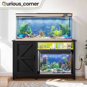 Qurious Corner Beyshavjw7 52 Inch Aquarium Fish Tank Stand Display Sturdy Wooden With Built In Power Outlet