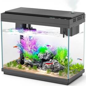 Rechale B0f1yn4tvf Smart 2.4-gallon Aquarium Fish Tank With Silent Pump Temp Display Rgb Humidifie