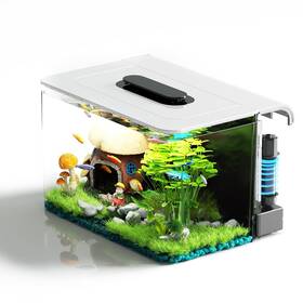 Red Tail Fish Bc2h Betta Tank 2.5 Gallon Aquarium Kit With Modular Filtration Heater Lig
