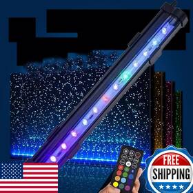 Reirqie B0dcbc1qrd Led Rgb Submersible Aquarium Light With Air Bubble - Remote Control Fish Tank 30.7