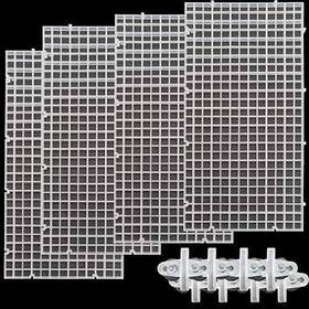 Ronyoung 716942404867 4pcs Aquarium Divider Tray With 8pcs Sucker Plastic Grid Egg Crate Light