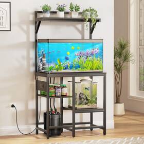 Rymeera Ygja-05 20-29 Gallon Fish Tank Stand Aquarium With Black