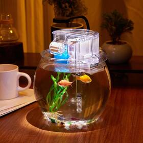 Sarufo Sa-61us 1 Gallon Aquarium Small Fish Tank Break-resistant Plastic Betta Bowl Pet Cl