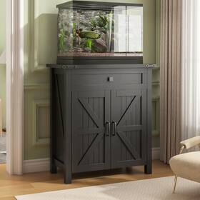 Saudism 894950865576 20 Gallon Aquarium Stand With Charging Station Farmhouse Fish Tank Re
