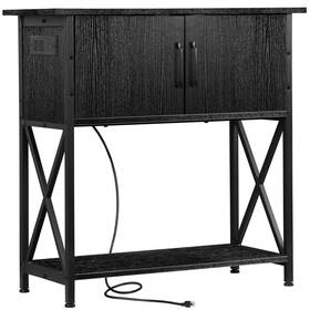 H01-3602a Segawe #40k Fish Tank Stand With Power Outlets 29 Gallon Aquarium Cabinet Black