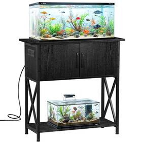 H01-3602a Segawe #sol Aquarium Stand With Storage Cabinet And Power Outlets 29 Gallon Fish Tank