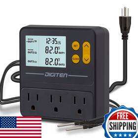 Senstree B0bcj1nnyg Reptile Thermostat 3-outlet Timer Temp Controller For Grow Tent/incubator