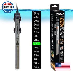 Sicce B0ck4vl75f Scuba 200w Aquarium Heater - Preset 77 F For Up To 60 Gallon Tank